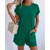 imageBTFBM Rompers for Women Summer 2026 Casual Dressy One Piece Shorts Tshirt Pants Jumpsuit Beach Vacation Clothes OutfitGreen