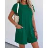 imageBTFBM Rompers for Women Summer 2026 Casual Dressy One Piece Shorts Tshirt Pants Jumpsuit Beach Vacation Clothes OutfitGreen