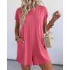 imageBTFBM Rompers for Women Summer 2026 Casual Dressy One Piece Shorts Tshirt Pants Jumpsuit Beach Vacation Clothes OutfitPink