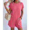 imageBTFBM Rompers for Women Summer 2026 Casual Dressy One Piece Shorts Tshirt Pants Jumpsuit Beach Vacation Clothes OutfitPink