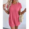 imageBTFBM Rompers for Women Summer 2026 Casual Dressy One Piece Shorts Tshirt Pants Jumpsuit Beach Vacation Clothes OutfitPink