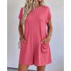 imageBTFBM Rompers for Women Summer 2026 Casual Dressy One Piece Shorts Tshirt Pants Jumpsuit Beach Vacation Clothes OutfitPink