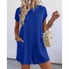 imageBTFBM Rompers for Women Summer 2026 Casual Dressy One Piece Shorts Tshirt Pants Jumpsuit Beach Vacation Clothes OutfitRoyal Blue