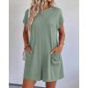 imageBTFBM Rompers for Women Summer 2026 Casual Dressy One Piece Shorts Tshirt Pants Jumpsuit Beach Vacation Clothes OutfitSage Green