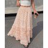 imageBTFBM Skirts for Women Summer Flowy ALine Floral Boho Maxi Skirt Long Wedding Guest Dresses Spring Outfits 2026Floral Apricot Pink