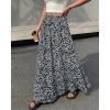 imageBTFBM Skirts for Women Summer Flowy ALine Floral Boho Maxi Skirt Long Wedding Guest Dresses Spring Outfits 2026Floral Black Blue