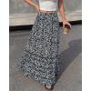 imageBTFBM Skirts for Women Summer Flowy ALine Floral Boho Maxi Skirt Long Wedding Guest Dresses Spring Outfits 2026Floral Black Blue