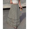 imageBTFBM Skirts for Women Summer Flowy ALine Floral Boho Maxi Skirt Long Wedding Guest Dresses Spring Outfits 2026Floral Black Multicolored