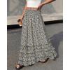imageBTFBM Skirts for Women Summer Flowy ALine Floral Boho Maxi Skirt Long Wedding Guest Dresses Spring Outfits 2026Floral Black Multicolored