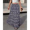 imageBTFBM Skirts for Women Summer Flowy ALine Floral Boho Maxi Skirt Long Wedding Guest Dresses Spring Outfits 2026Floral Navy White