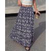 imageBTFBM Skirts for Women Summer Flowy ALine Floral Boho Maxi Skirt Long Wedding Guest Dresses Spring Outfits 2026Floral Navy White