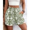 imageBTFBM Spring Summer Shorts for Women Dressy Casual High Waisted Wide Leg Floral Boho Shorts 2026 Beach Vacation ClothesArmy Green