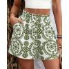 imageBTFBM Spring Summer Shorts for Women Dressy Casual High Waisted Wide Leg Floral Boho Shorts 2026 Beach Vacation ClothesArmy Green