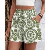 imageBTFBM Spring Summer Shorts for Women Dressy Casual High Waisted Wide Leg Floral Boho Shorts 2026 Beach Vacation ClothesArmy Green