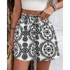 imageBTFBM Spring Summer Shorts for Women Dressy Casual High Waisted Wide Leg Floral Boho Shorts 2026 Beach Vacation ClothesBlack