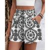 imageBTFBM Spring Summer Shorts for Women Dressy Casual High Waisted Wide Leg Floral Boho Shorts 2026 Beach Vacation ClothesBlack