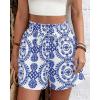 imageBTFBM Spring Summer Shorts for Women Dressy Casual High Waisted Wide Leg Floral Boho Shorts 2026 Beach Vacation ClothesBlue