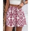 imageBTFBM Spring Summer Shorts for Women Dressy Casual High Waisted Wide Leg Floral Boho Shorts 2026 Beach Vacation ClothesBurgundy