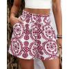 imageBTFBM Spring Summer Shorts for Women Dressy Casual High Waisted Wide Leg Floral Boho Shorts 2026 Beach Vacation ClothesBurgundy