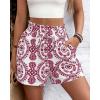imageBTFBM Spring Summer Shorts for Women Dressy Casual High Waisted Wide Leg Floral Boho Shorts 2026 Beach Vacation ClothesBurgundy