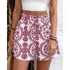 imageBTFBM Spring Summer Shorts for Women Dressy Casual High Waisted Wide Leg Floral Boho Shorts 2026 Beach Vacation ClothesBurgundy