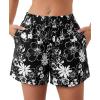 imageBTFBM Spring Summer Shorts for Women Dressy Casual High Waisted Wide Leg Floral Boho Shorts 2026 Beach Vacation ClothesFloral Black