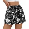 imageBTFBM Spring Summer Shorts for Women Dressy Casual High Waisted Wide Leg Floral Boho Shorts 2026 Beach Vacation ClothesFloral Black