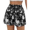 imageBTFBM Spring Summer Shorts for Women Dressy Casual High Waisted Wide Leg Floral Boho Shorts 2026 Beach Vacation ClothesFloral Black