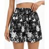 imageBTFBM Spring Summer Shorts for Women Dressy Casual High Waisted Wide Leg Floral Boho Shorts 2026 Beach Vacation ClothesFloral Black