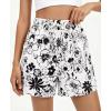 imageBTFBM Spring Summer Shorts for Women Dressy Casual High Waisted Wide Leg Floral Boho Shorts 2026 Beach Vacation ClothesFloral White