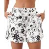 imageBTFBM Spring Summer Shorts for Women Dressy Casual High Waisted Wide Leg Floral Boho Shorts 2026 Beach Vacation ClothesFloral White