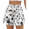 imageBTFBM Spring Summer Shorts for Women Dressy Casual High Waisted Wide Leg Floral Boho Shorts 2026 Beach Vacation ClothesFloral White