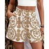 imageBTFBM Spring Summer Shorts for Women Dressy Casual High Waisted Wide Leg Floral Boho Shorts 2026 Beach Vacation ClothesKhaki
