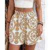 imageBTFBM Spring Summer Shorts for Women Dressy Casual High Waisted Wide Leg Floral Boho Shorts 2026 Beach Vacation ClothesKhaki