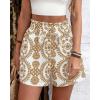 imageBTFBM Spring Summer Shorts for Women Dressy Casual High Waisted Wide Leg Floral Boho Shorts 2026 Beach Vacation ClothesKhaki
