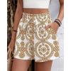 imageBTFBM Spring Summer Shorts for Women Dressy Casual High Waisted Wide Leg Floral Boho Shorts 2026 Beach Vacation ClothesKhaki