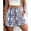 imageBTFBM Spring Summer Shorts for Women Dressy Casual High Waisted Wide Leg Floral Boho Shorts 2026 Beach Vacation ClothesNavy Blue