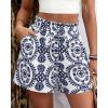 imageBTFBM Spring Summer Shorts for Women Dressy Casual High Waisted Wide Leg Floral Boho Shorts 2026 Beach Vacation ClothesNavy Blue