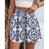 imageBTFBM Spring Summer Shorts for Women Dressy Casual High Waisted Wide Leg Floral Boho Shorts 2026 Beach Vacation ClothesNavy Blue