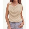 imageBTFBM Spring Tops for Women Trendy Off The Shoulder Top Sleeveless Ruched Going Out Solid Tank Blouses Fashion ClothingLight Khaki