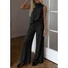 imageBTFBM Summer 2 Piece Lounge Sets For Women Sleeveless Mock Neck Top Wide Leg Pants Spring Vacation Airport Travel OutfitsBlack