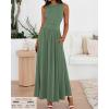 imageBTFBM Summer Maxi Dresses for Women 2026 Spring Sleeveless Casual Ruched High Waisted Long Sundress Flowy Beach DressBean Green