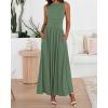 imageBTFBM Summer Maxi Dresses for Women 2026 Spring Sleeveless Casual Ruched High Waisted Long Sundress Flowy Beach DressBean Green