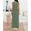 imageBTFBM Summer Maxi Dresses for Women 2026 Spring Sleeveless Casual Ruched High Waisted Long Sundress Flowy Beach DressBean Green