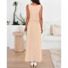 imageBTFBM Summer Maxi Dresses for Women 2026 Spring Sleeveless Casual Ruched High Waisted Long Sundress Flowy Beach DressBeige