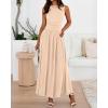imageBTFBM Summer Maxi Dresses for Women 2026 Spring Sleeveless Casual Ruched High Waisted Long Sundress Flowy Beach DressBeige