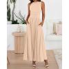 imageBTFBM Summer Maxi Dresses for Women 2026 Spring Sleeveless Casual Ruched High Waisted Long Sundress Flowy Beach DressBeige
