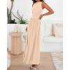 imageBTFBM Summer Maxi Dresses for Women 2026 Spring Sleeveless Casual Ruched High Waisted Long Sundress Flowy Beach DressBeige
