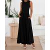 imageBTFBM Summer Maxi Dresses for Women 2026 Spring Sleeveless Casual Ruched High Waisted Long Sundress Flowy Beach DressBlack