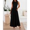 imageBTFBM Summer Maxi Dresses for Women 2026 Spring Sleeveless Casual Ruched High Waisted Long Sundress Flowy Beach DressBlack